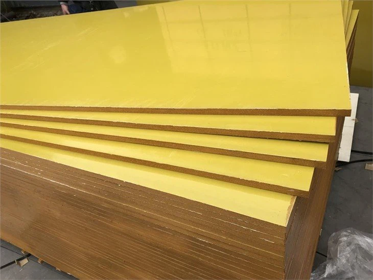 Yellow plastic film faced plywood