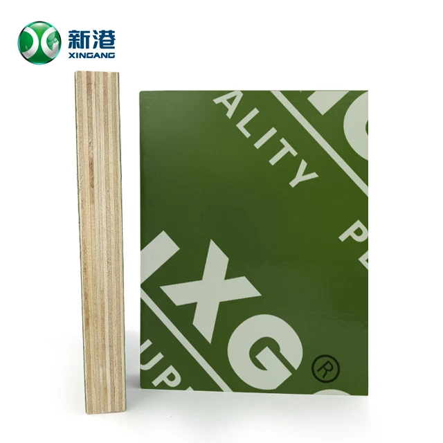 18mm Film Plastik Hijau Menghadapi Kayu Lapis Coklat Phenolic Finger Joint Core Poplar Core Hemat Biaya Tinggi